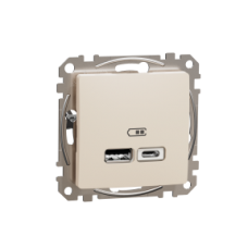 SDD112402 Sedna Design & Elements, USB charger A+C, 2,4A, beige