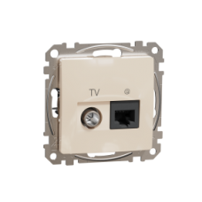 SDD112469T Sedna Design & Elements, Data + TV sockets RJ45 CAT6 UTP, Beige