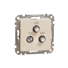 SDD112481S Sedna Design & Elements, TV/SAT/SAT Connector 2db, Beige