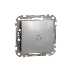 SDD113131 Sedna Design & Elements, 1-way Push-Button 10A Bell Symbol, professional, aluminium