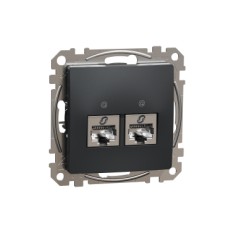 SDD114467S Sedna Design & Elements, Double DATA Outlet CAT 6AA STP, Sedna, RJ45, Anthracite