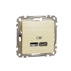 SDD180402 Sedna Design & Elements, USB charger A+C, 2,4A, wood birch