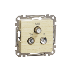 SDD180488 Sedna Design & Elements, TV/R/SAT connector intermediate 10dB, Wood birch