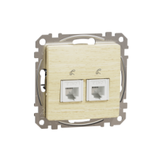 SDD180492 Sedna Design & Elements, Double telephone socket RJ11, Wood birch