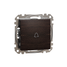 SDD181131 Sedna Design & Elements, 1-way Push-Button 10A Bell Symbol, professional, wood wenge