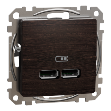SDD181401 Sedna Design & Elements, USB charger A+A, 2,1A, wood wenge