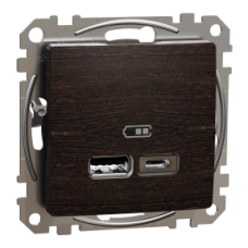 SDD181402 Sedna Design & Elements, USB charger A+C, 2,4A, wood wenge