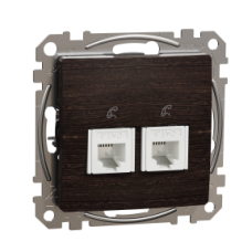 SDD181492 Sedna Design & Elements, Double telephone socket RJ11, Wood wenge