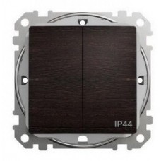 SDD281105 Sedna Design & Elements, 2-circuits switch 10A, IP44, professional, wood wenge