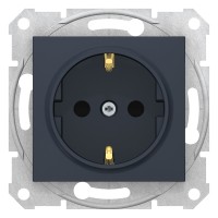 SDN3000170 Sedna - single socket outlet, side earth - 16A shutters, without frame graphite