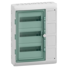 13992 Enclosure for modular device with interface, Mureva Enclosure, 3x12 mod, 5 open., (W)448mm x(H)460mm, earth term block