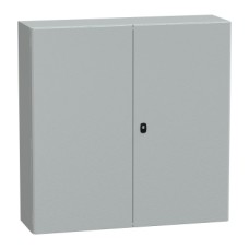 NSYS3D101030DP S3D Wall mounted steel enclosure, PanelSeT S3D, double plain door, with mounting plate, 1000x1000x300mm, IP55, IK10