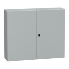NSYS3D101230DP S3D Wall mounted steel enclosure, PanelSeT S3D, double plain door, with mounting plate, 1000x1200x300mm, IP55, IK10