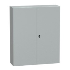 NSYS3D121030DP S3D Wall mounted steel enclosure, PanelSeT S3D, double plain door, with mounting plate, 1200x1000x300mm, IP55, IK10
