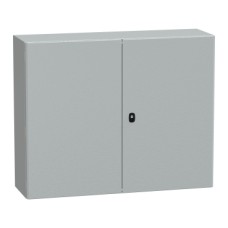 NSYS3D81030DP S3D Wall mounted steel enclosure, PanelSeT S3D, double plain door, with mounting plate, 800x1200x300mm, IP55, IK10