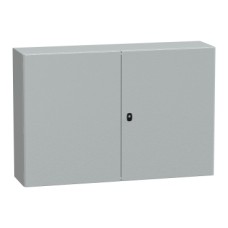 NSYS3D81230DP S3D Wall mounted steel enclosure, PanelSeT S3D, double plain door, with mounting plate, 800x1200x300mm, IP55, IK10