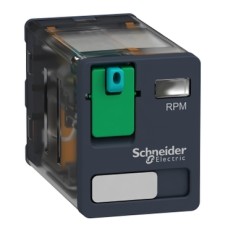 RPM21BD plug-in relay, Harmony electromechanical relays, 15A, 2CO, lockable test button, 24V DC