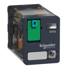 RPM22BD Power plug-in relay, 15 A, 2 CO, with LED, 24 V DC