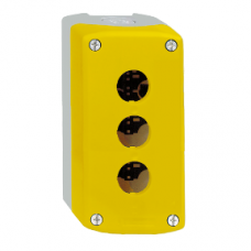 XALK03 Harmony XALK, Empty enclosure, plastic, yellow lid for push button Ø22, 3 cut-out