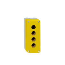 XALK04 Harmony XALK, Empty enclosure, plastic, yellow lid for push button Ø22, 4 cut-out
