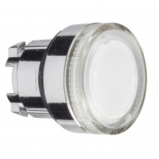 ZB4BW313 Harmony XB4, Illuminated push button head, metal, flush, white, Ø22, spring return, plain lens integral LED