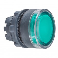 ZB5AW333 Harmony XB5, Illuminated push button head, plastic, flush, green, Ø22, spring return, plain lens integral LED