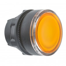 ZB5AW353 Harmony XB5, Illuminated push button head, plastic, flush, orange, Ø22, spring return, plain lens integral LED