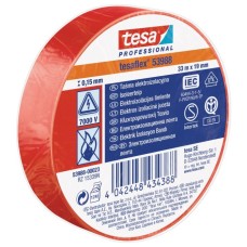 53988-00021-00 Electrical insulating tape 19mm x 0.15 x 20m red, TESA