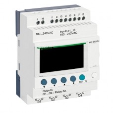 SR2B121FU compact smart relay Zelio Logic - 12 I O - 100..240 V AC - clock - display 